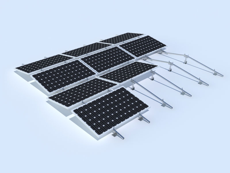 flat roof ballasted solar racking