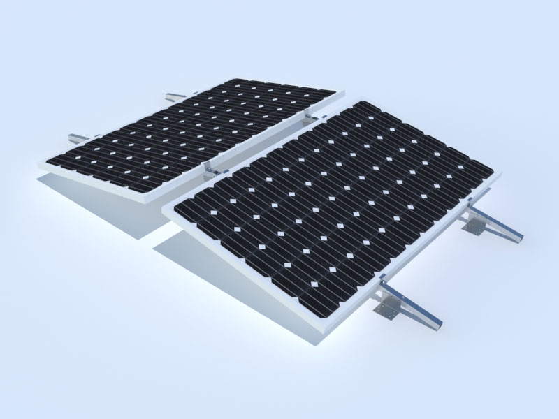 flat roof ballasted solar racking