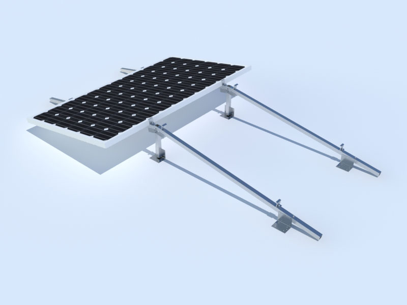 flat roof ballasted solar racking
